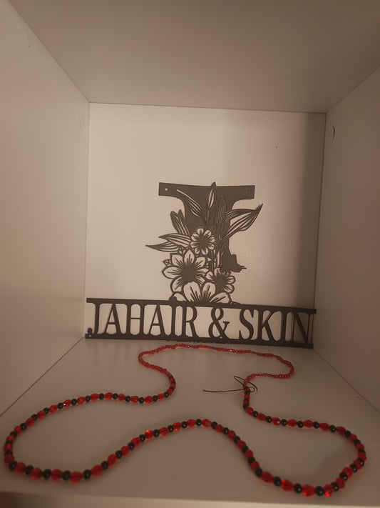 Chaine de taille "Jeane Mas" rouge et noire, bine bine, baya (XL AU XXXL)
