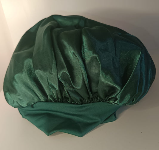 bonnet en satin "vert olive"