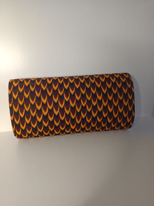 Pochette bordeaux jaune et noir entièrement cousue main (ancienne collection)