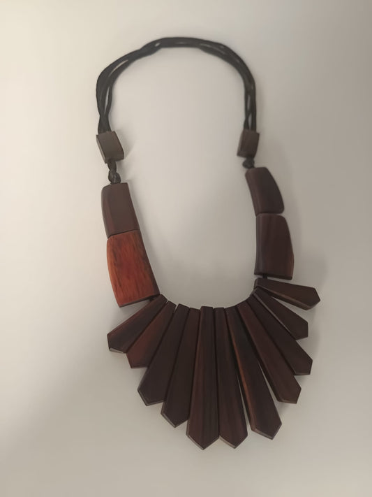 Collier réglable en bois d'ébène