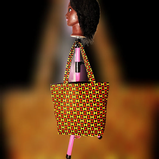 Sac en wax (orange, noir et jaune)